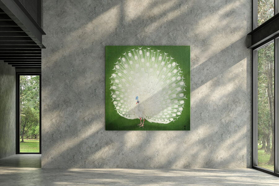 Peacock Ohara Koson Kunstdruck Premium auf Leinwand