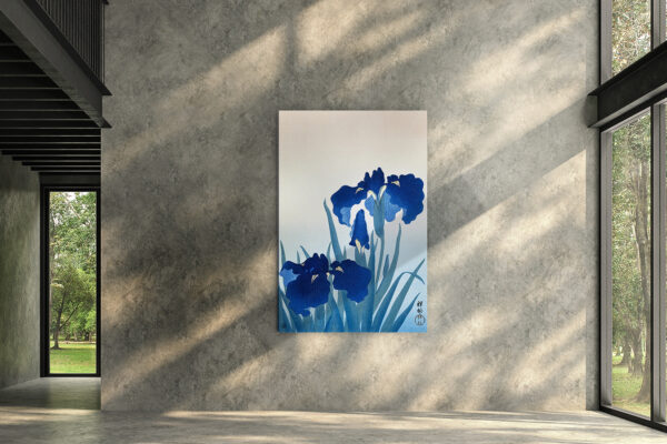 Iris flowers by Ohara Koson art print premium on canvas